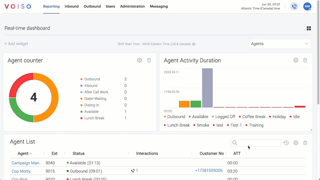 Widget To Report Demo