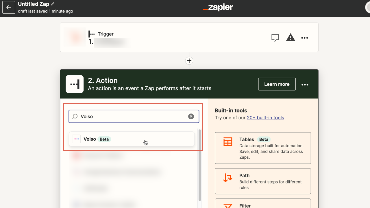 Zapier Select Voiso App As An Action