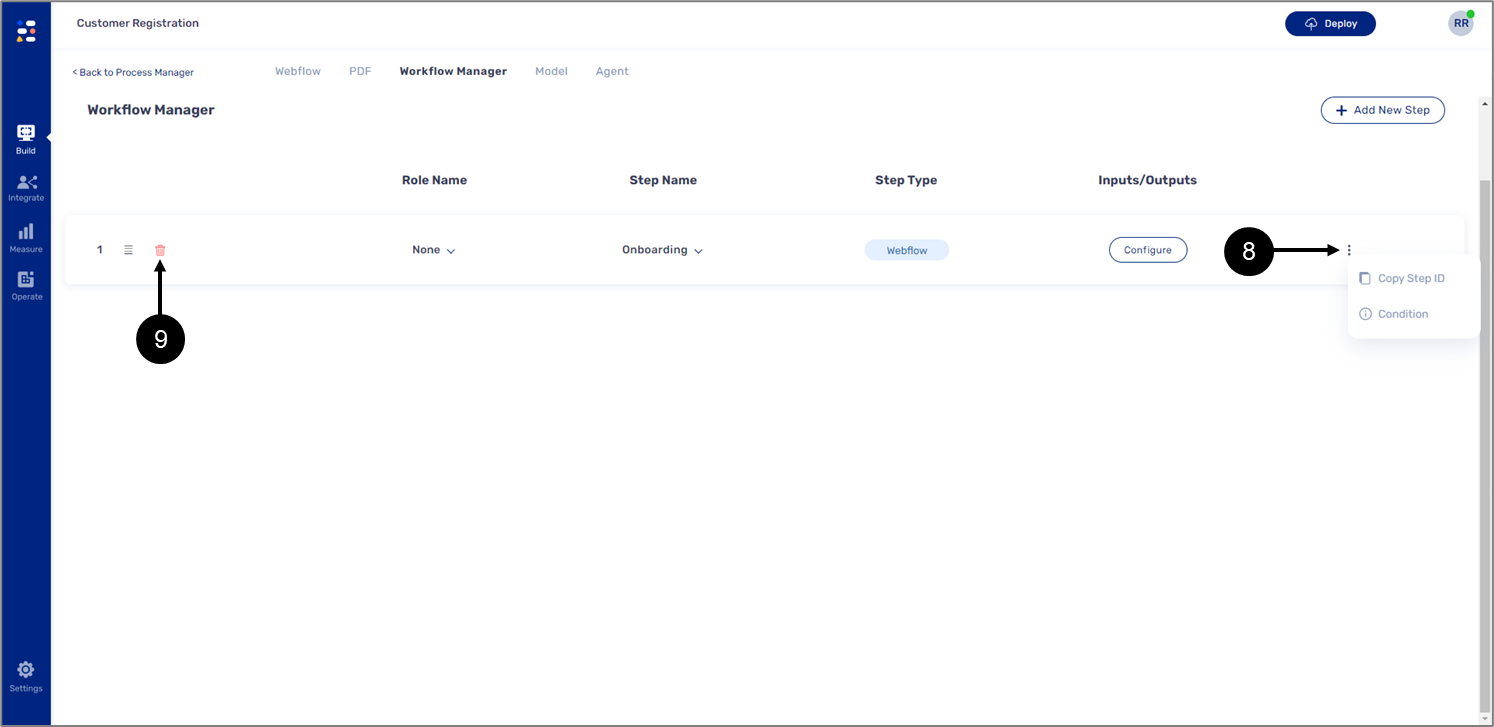Workflow Manager Screen with an Added Step 2 of 2.