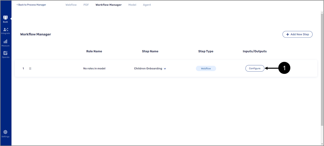 On the Workflow Manager screen, Click the Configure button of the relevant step.
