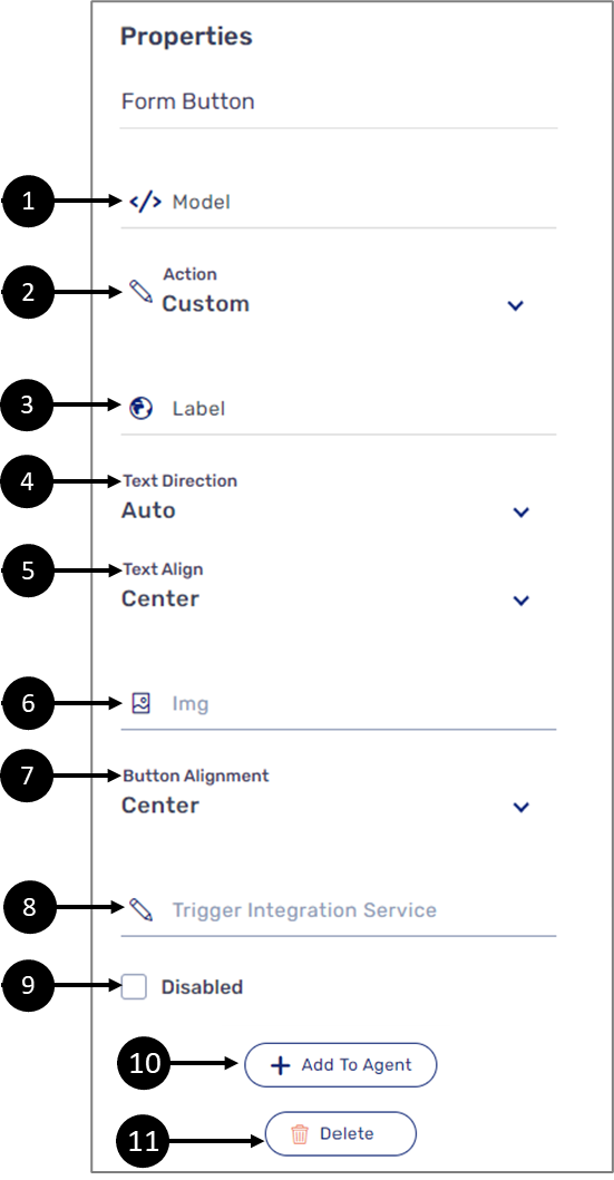 Form Button Properties Section.