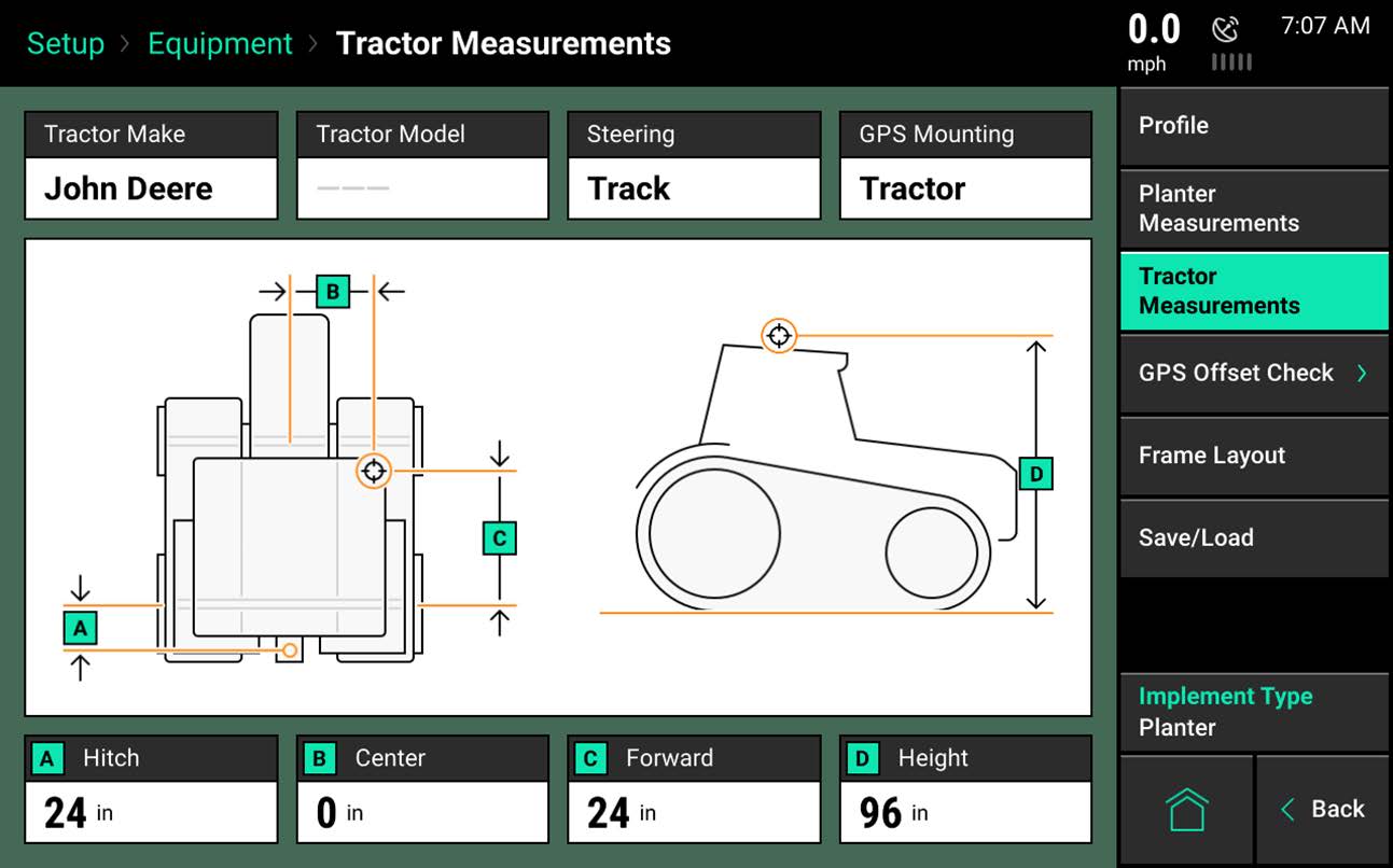 Gen3 Liquid System — Tractor GPS Measurements (Front, Articulated, and ...