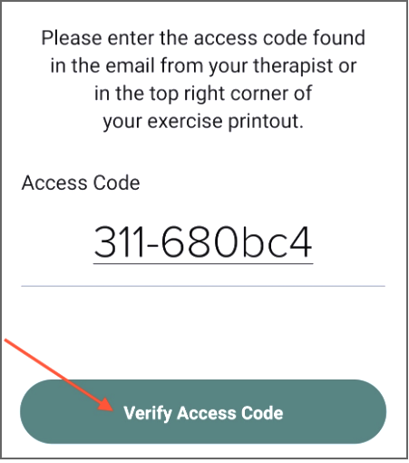 MYSelectPT_Mobile App_App Functions_My Health Records_Access Code.png