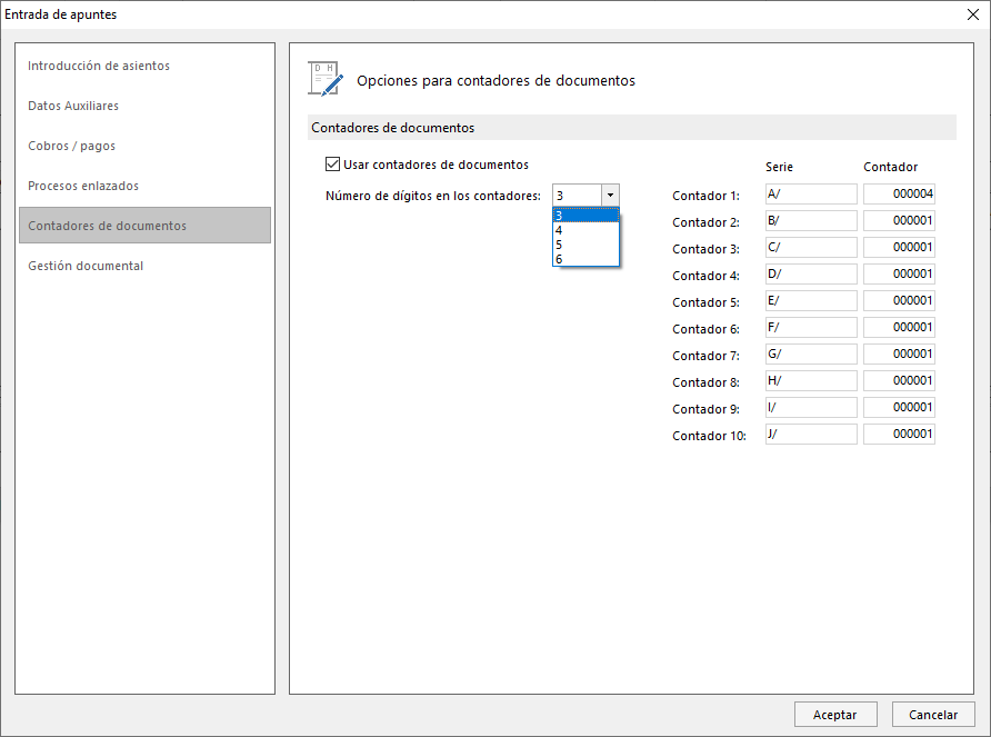 CONT0001: Uso de la contadora y distintas configuraciones 