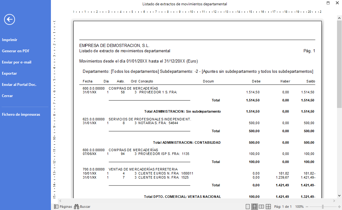 C2679 - ¿Puedo emitir un extracto de movimientos analítico incluyendo todos  los departamentos?