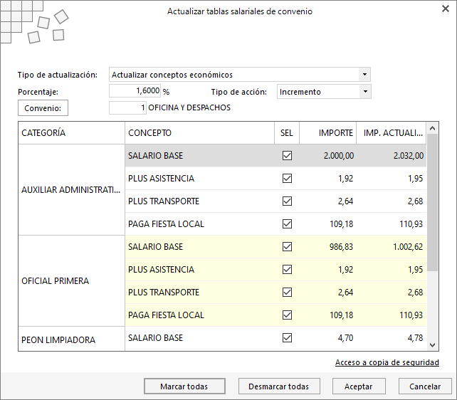 Interfaz de usuario gráfica, Aplicación, Tabla  Descripción generada automáticamente