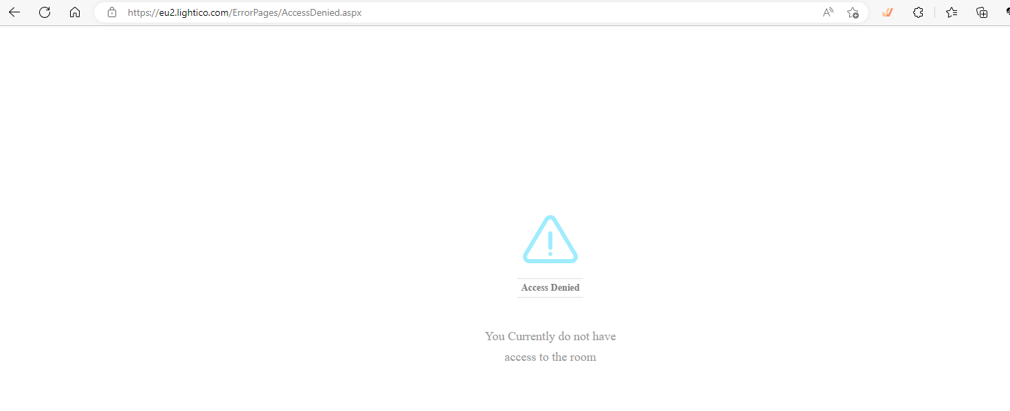 Access Denied: You currently do not have access to the room