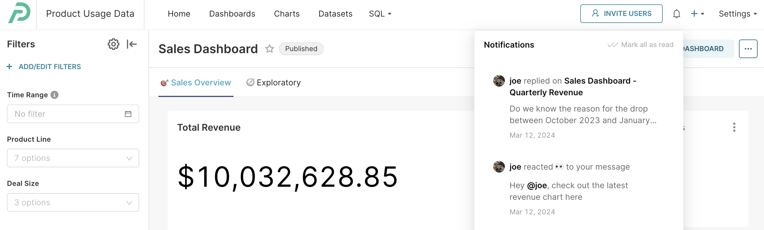 In-product commenting and collaboration