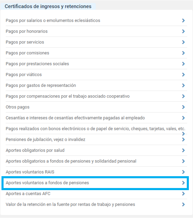 Agrupación AVP Certificado de ingresos y retenciones 