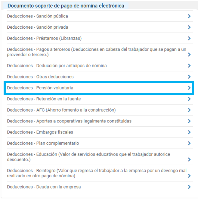 Agrupación AVP nómina electrónica