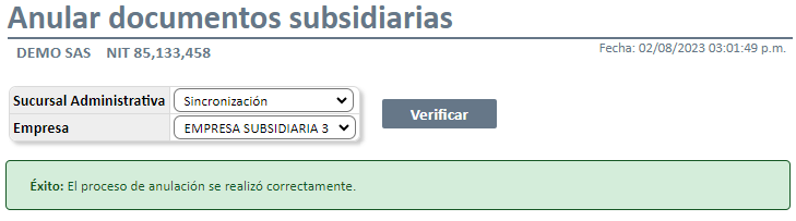 Anular documentos subsidiarias6