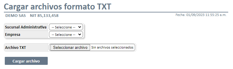 CARGAR ARCHIVOS FORMATO TXT1