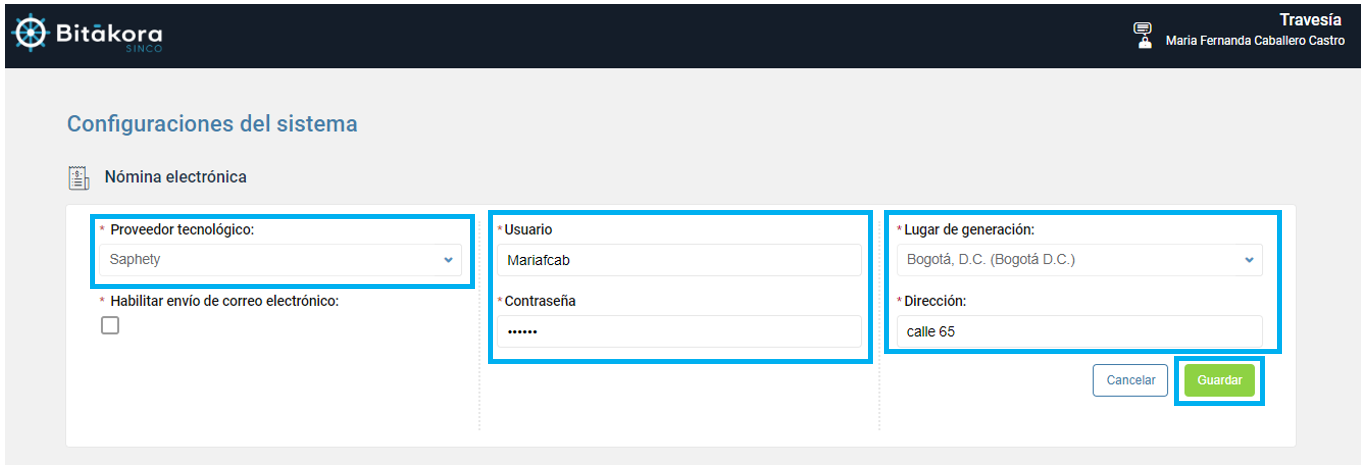 Datos del proveedor y la empresa 