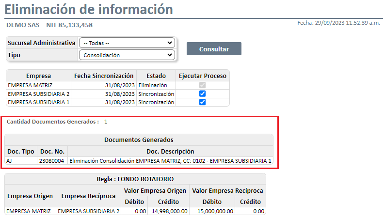 Eliminación de información por Centro Costos6