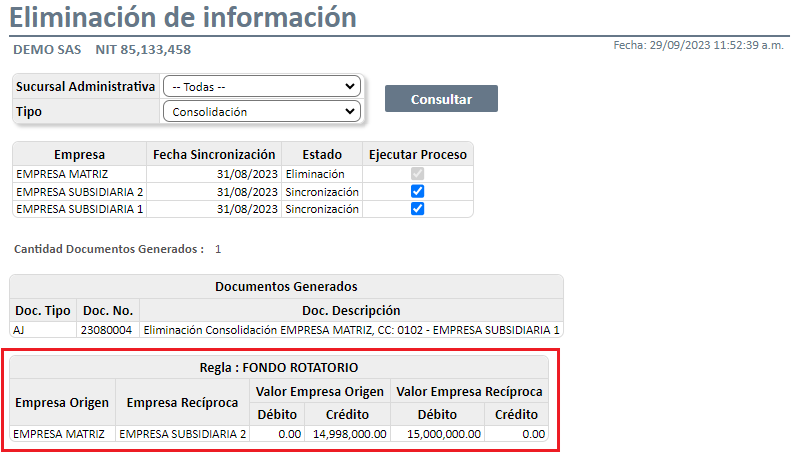 Eliminación de información por Centro Costos7