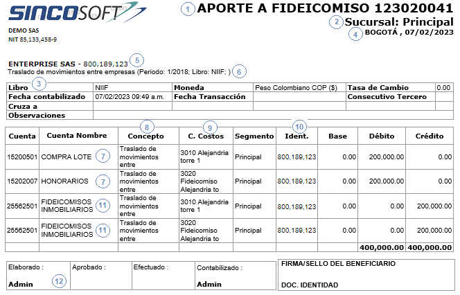 Generación traslados movimientos entre empresas8