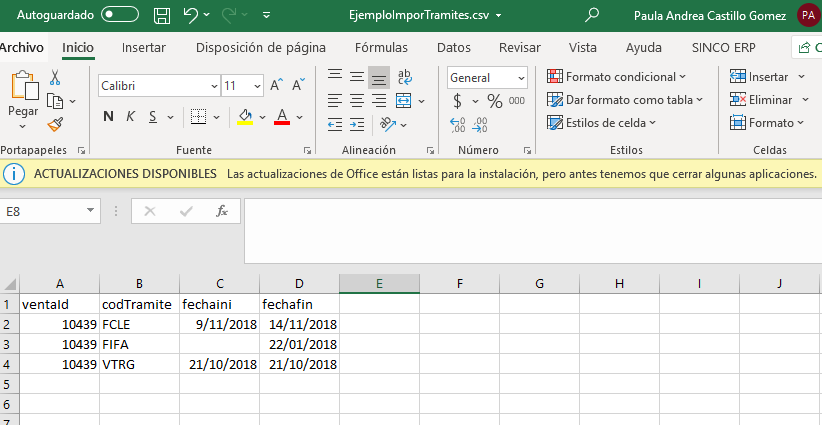 ImportaciónTramitesDesdeExcel