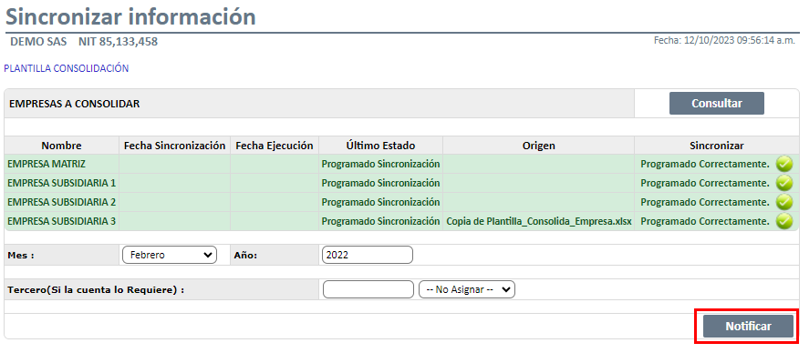 Sincronizar información8