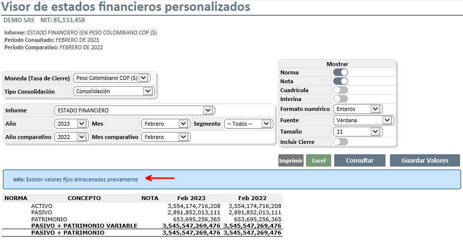 VISOR DE ESTADOS FINANCIEROS PERSONALIZADOS NIIF7