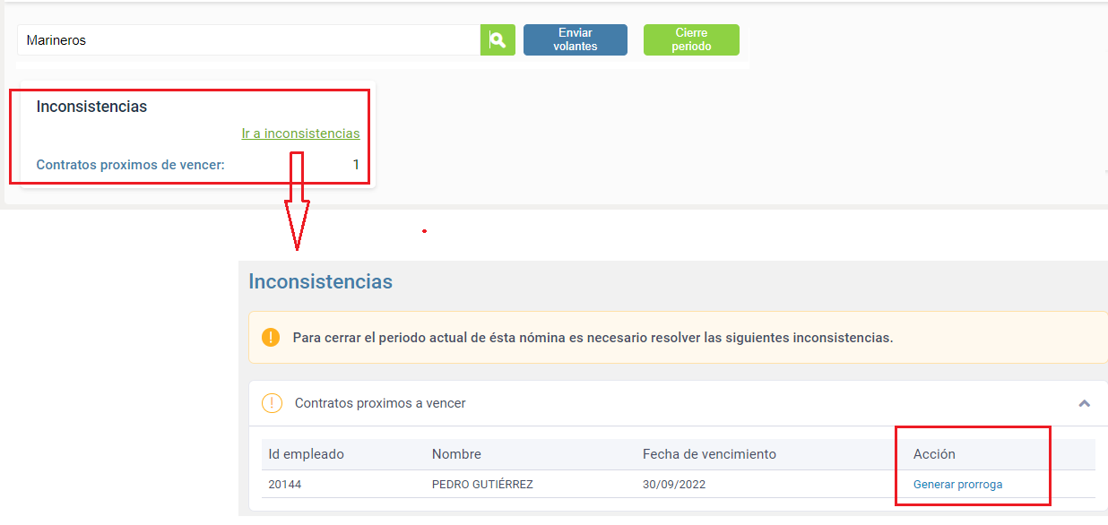 Alerta en el proceso de cierre