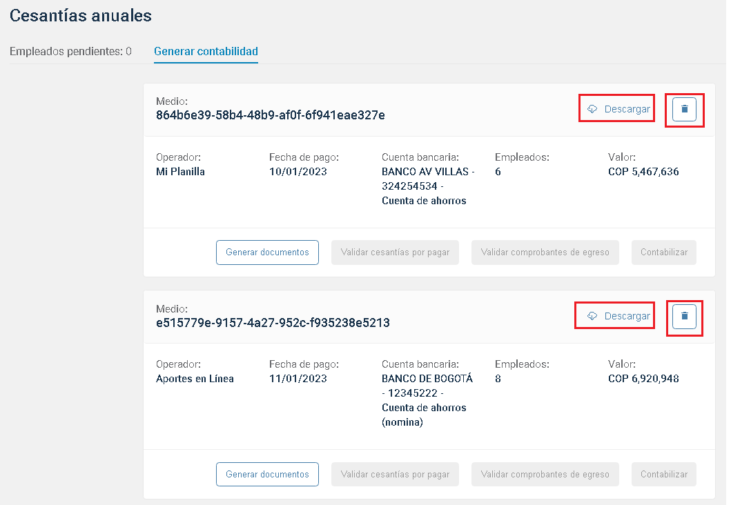 Cancelar el medio de cesantías anuales