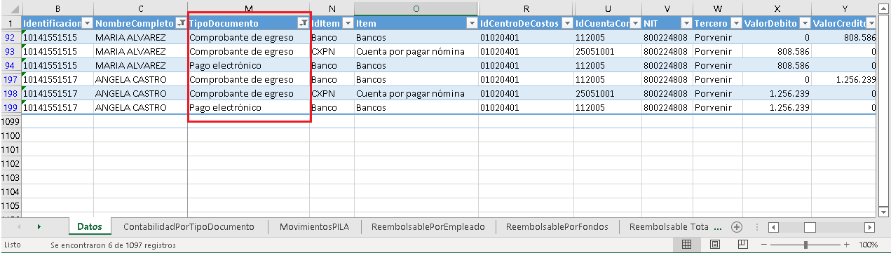 Consulta de medios y comprobantes de egreso