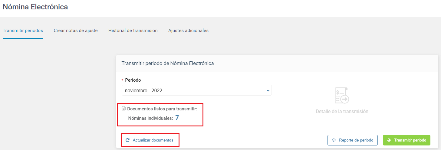 Estado listo de la nómina electrónica