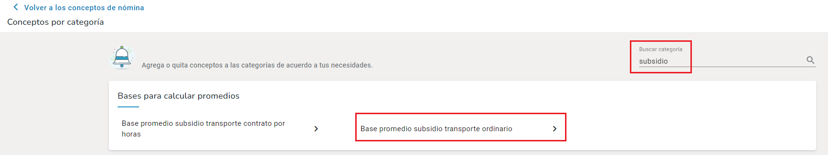 Agrupación de subsidio de transporte ordinario