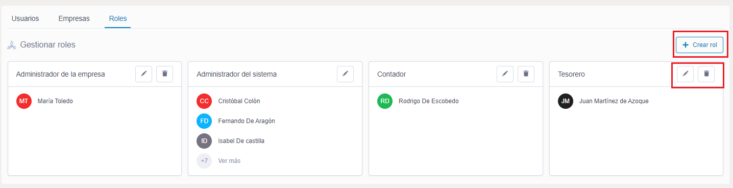 Ingreso a la opción de configurar roles