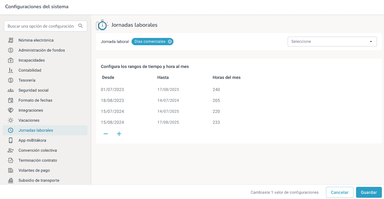 Ingreso a las configuraciones del sistema