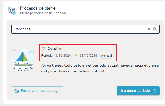 Cierre del periodo de liquidación