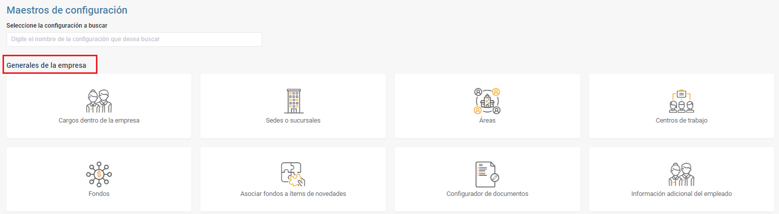 Configuraciones generales de la empresa