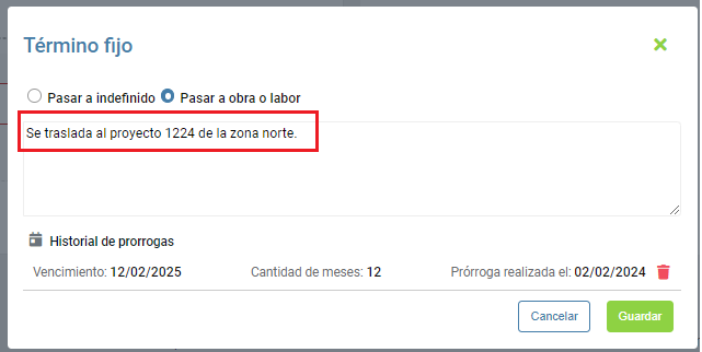 Pasar el contrato a uno de obra