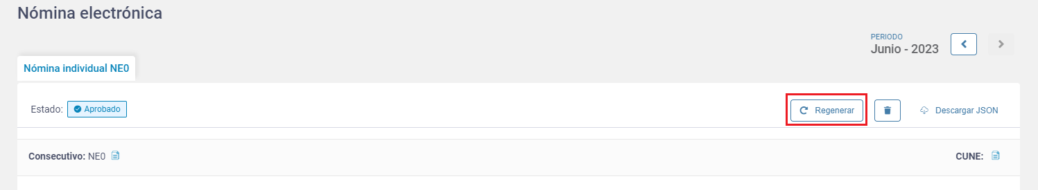 Regenerar la nómina electrónica
