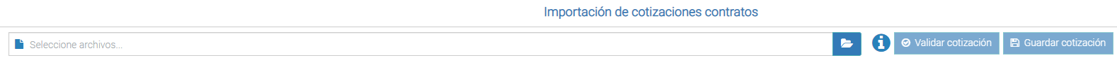 pantalla principal importar cotizaciones
