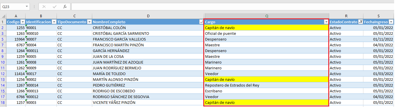 Configurar el cargo del jefe inmediato