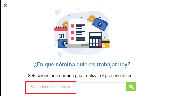 Seleccionar la nómina a generar el proceso de cesantías