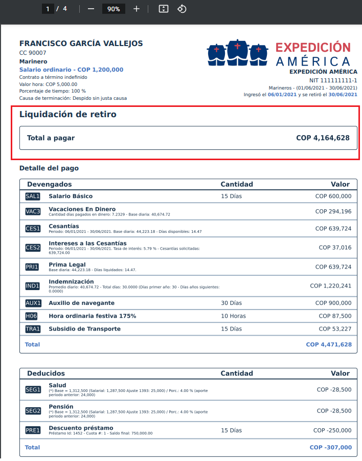 Volante de pago en formato pdf