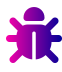 A stylized bug icon representing software or cybersecurity issues.