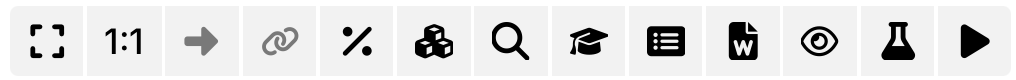 Icons representing various tools and functions for editing and formatting content.