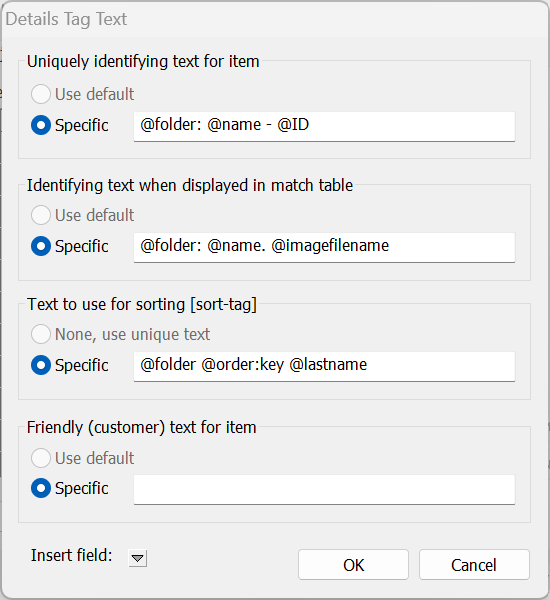 Setting a specific sort criteria using tags