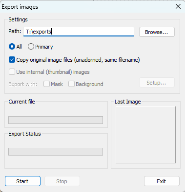 CapturePost Image Export window for exporting images with file path and options displayed.