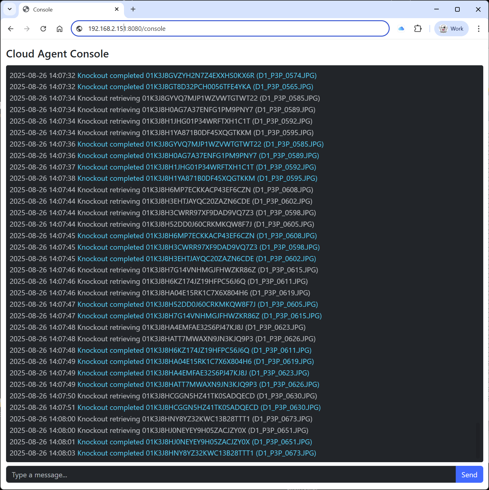Monitoring the progress of knockouts with the Console