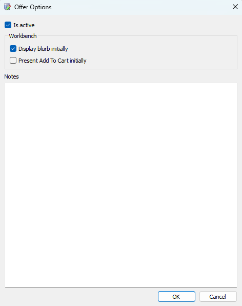 The offer options Menu