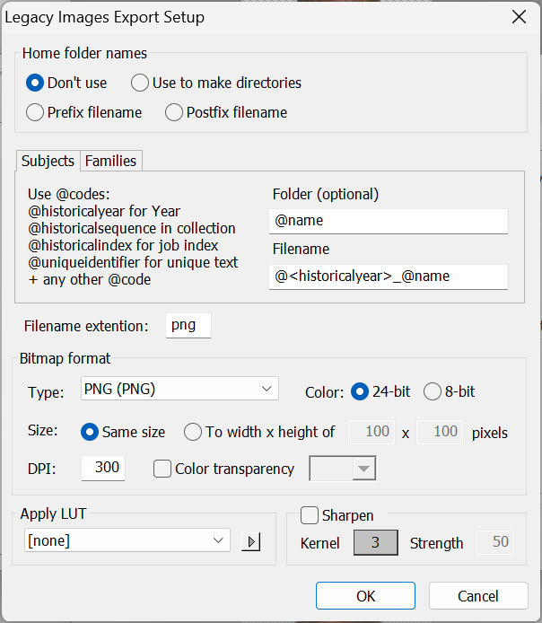 Exporting Legacy Images
