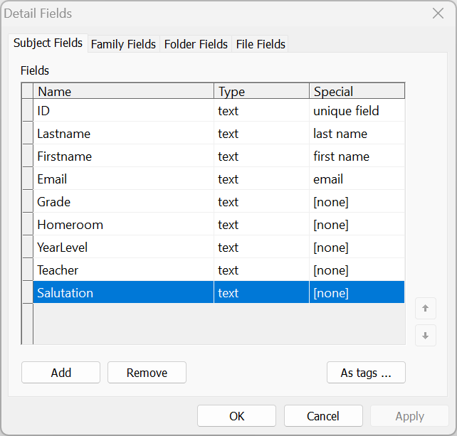 Adding a field to a job