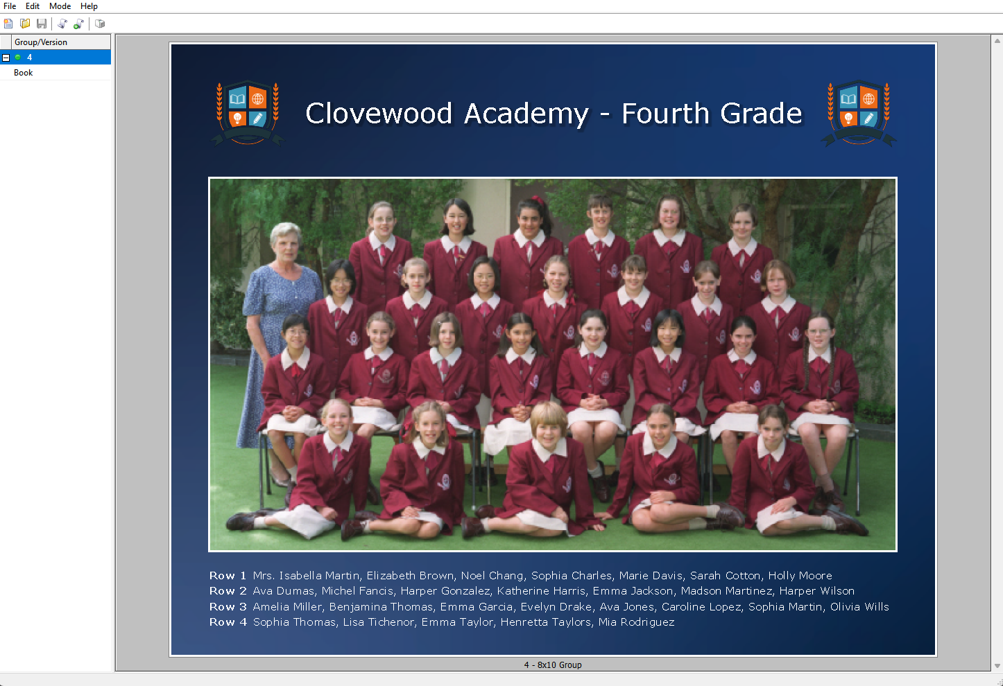Group photo of Clovewood Academy's fourth-grade students with their teacher.