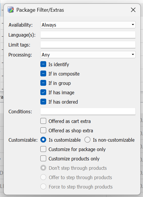 Hiding Packages in the Absence of Images