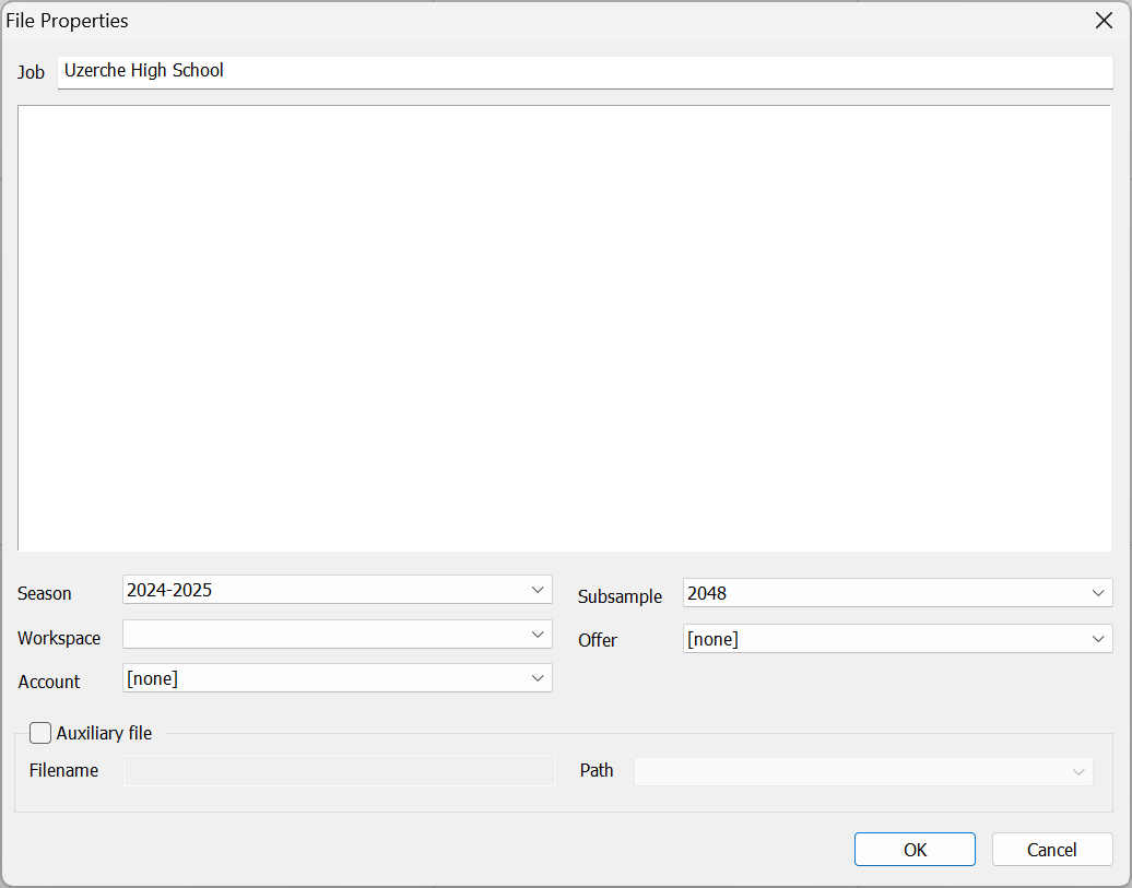Setting the subsample set for a job