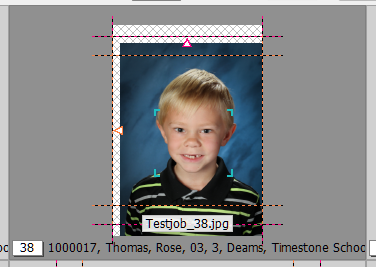 A young boy smiles for a school photo, framed and labeled for identification.